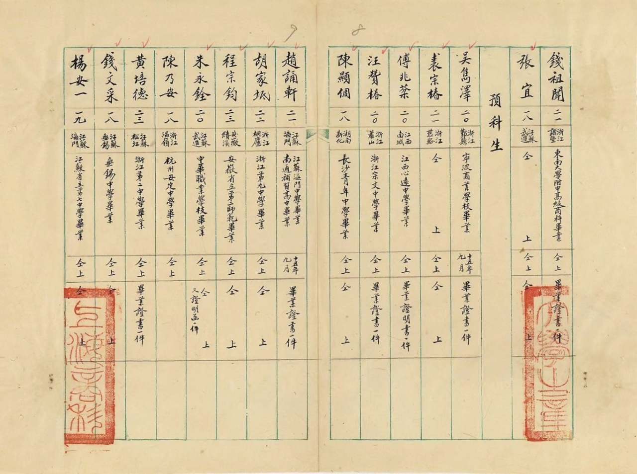 东南大学查到的档案资料(东南大学人士提供).jpg